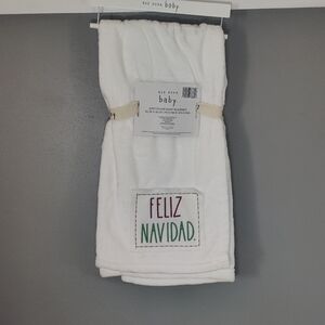 Rae Dunn plush baby blanket - Feliz Navidad